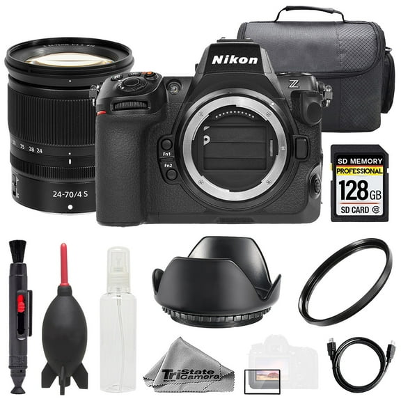 Nikon Z8  Z 24-70mm f/4 S Lens  128GB  Bag  UV Filter- Basic Kit (International Version)