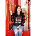 thumbnail image 3 of KimSoong Women Plus Size Christmas Shirt Gnomes Plaid Graphic Casual Long Sleeve Crew Neck Top, 3 of 5