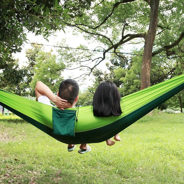 ZOUSSIQI Portable Camping Travel Double Hammock Hanging Bed with