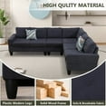 thumbnail image 4 of Aukfa 6-Seater L Shaped Sectional Sofa Modular Couch for Living Room, 2Pillows, Flannel, Dark Gray, 4 of 10