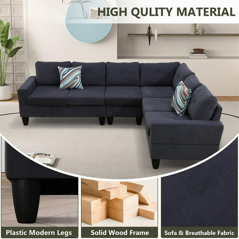 Aukfa AK-FS03-076 6-Seater L Shaped Sectional Sofa - Walmart.com