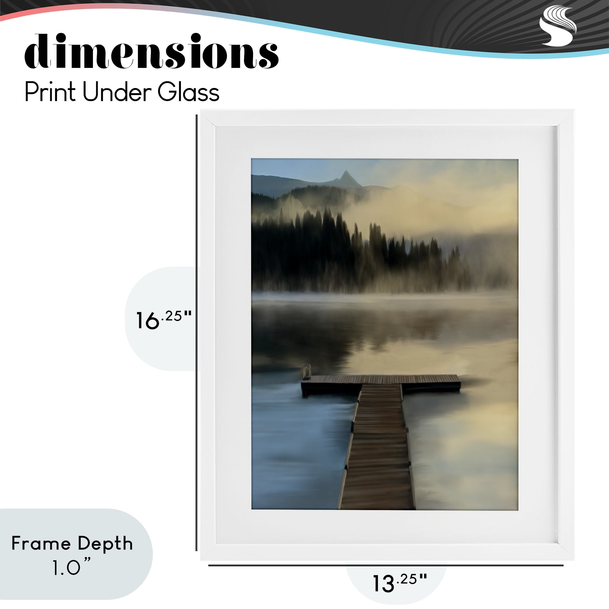 Stupell Industries Reflective Lake At Dusk White Framed Print Under Glass, design by Renel Peters