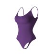 thumbnail image 2 of Viluyesy Womens Thong Shapewear, Tight Fit Tummy Control Seamless Shaper Bra Compression Support Bodysuit Purple L, 2 of 5
