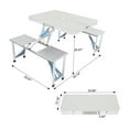thumbnail image 7 of One Piece Portable Picnic Table Set Made of Aluminum Alloy, Expanded Portable Folding Table and Chair, Outdoor Folding Camping Table and 2 Stools, Folding Picnic Table Bench Set, Silver, 7 of 7