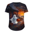thumbnail image 5 of Plus Size Women's Halloween Ghost Printed T-Shirt Summer Fall Crewneck Short Sleeve Graphic Tee Tops M-5XL, 5 of 6