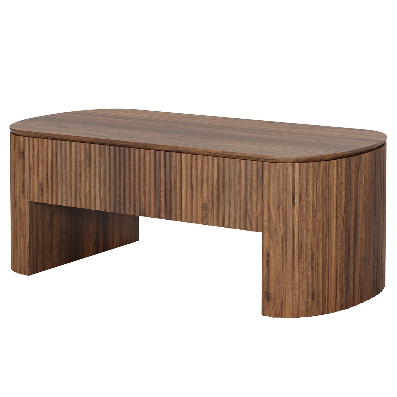 Demi Bonn 47" Lift-Top Coffee Table, Wooden Centerpiece, Brown Living Room Table, Sturdy End Table with Storage, Brown
