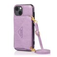 thumbnail image 5 of Dteck for iPhone 14 Plus Crossbody Wallet Case, PU Leather Phone Case with Card Holder Shoulder Strap Purse Cover for Women Men Compatible with iPhone 14 Plus,Purple, 5 of 5