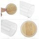 thumbnail image 4 of Ofertas Únicas 1 Pc Tarros Decorativos Duraderos de 8.82oz con Tapa de Bambú Tarros Organizadores de 3.94" de Altura Color Madera Transparente, 4 of 5
