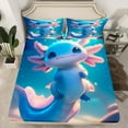 thumbnail image 2 of Erosebridal Axolotl Twin Sheet Sets for Teens, Blue Bed Sheets Twin, Mystic Starry Sky Bedding Twin Size, Microfiber Room Decor, 3 Pieces, 2 of 7