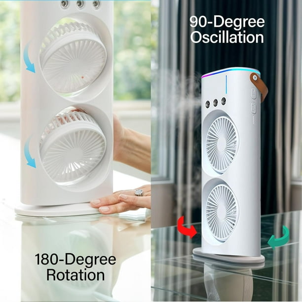Bell + Howell Aqua Air Misting Fan Portable Rechargeable Cooler