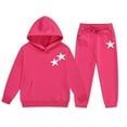 thumbnail image 2 of MAIHAN-Girls Winter Hoodie & Joggers Set 2-13 Years, Winter Hoodie and Pants 2-Piece Outfit, Cozy Warm Lined Sweatsuit for Boys and Girls(Hot Pink3,10-11Years), 2 of 4