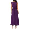 thumbnail image 3 of INSPIRAR CHIC Vestido de cóctel sin mangas con encaje y escote en V para mujeres invitadas de boda 2XL Púrpura, 3 of 6