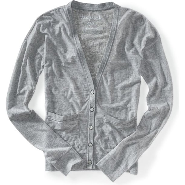 Suéter Cárdigan Aeropostale para mujer gris extragrande