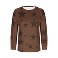 thumbnail image 6 of ZUKMRJPC Women's Long Sleeve Shirts Crewneck Cute Stars Print Loose Fit Tunics Sweatshirt Fall Soft Comfy Casual Basic Cotton Tees Tops, 6 of 7