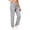 Gray, variant on Olyvenn Women's Cross V-Elastic Waist Pants, Straight Leg, Comfortable Casual Trousers with Side Pockets Navy S