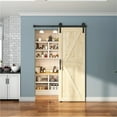 thumbnail image 3 of ZEKOO Sliding Barn Door Hanger Black Steel Rollers (Big Wheel-Style), 3 of 5