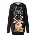 thumbnail image 4 of Chandail en Molleton de Noël pour Femmes, Cardigan à Col Rond Chaud, Veste de Mode à Capuche, Fermeture Mi-Longue, Imprimé de Vacances, Pull à Manches Longues, Pull de Noël, 4 of 6