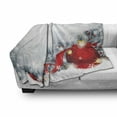 thumbnail image 3 of Christmas Soft Flannel Fleece Throw Blanket, Winter Solstice Noel Design with a Big Ball and Holm Snow Image Print, Cozy Plush for Indoor and Outdoor Use, 50" x 60", White Red, by Ambesonne, 3 of 6