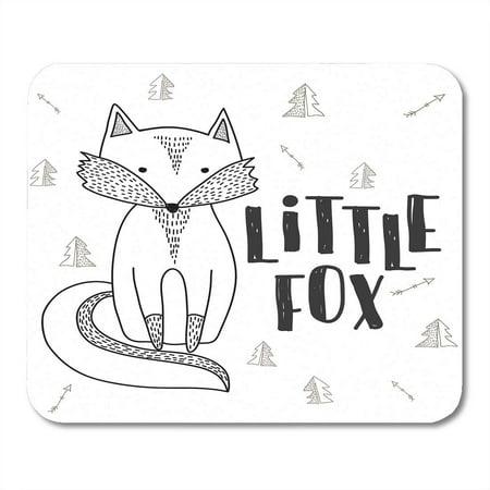 Childrens Mouse - LADDKE Doodle Fox Cute Little for Childrens Kids Drawing Foxy Wolf Adorable Mousepad Mouse Pad Mouse Mat 9x10 inch