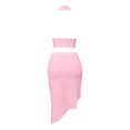 thumbnail image 4 of DHFJKG 2 Piece Outfits For Women Skirts Set Beach Vacation Clothes Halter Backless Deep V Neck Crop Top Mini Bodycon Resort Wear Soft Outfit, 4 of 5