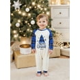 thumbnail image 2 of Family Matching Pajamas Sets Printed Long Sleeve Tops with Plaid Pants, 2 of 9