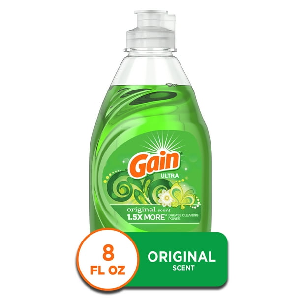 Gain Dishwashing Liquid Dish Soap, Original Scent, 8 fl oz Walmart