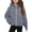 Dark Gray, variant on Long Sleeve Shirts for Girls Solid Half Zip Hooded Pullover Thumb Cuff Drop Shoulder Cut for Teen Girls Wear