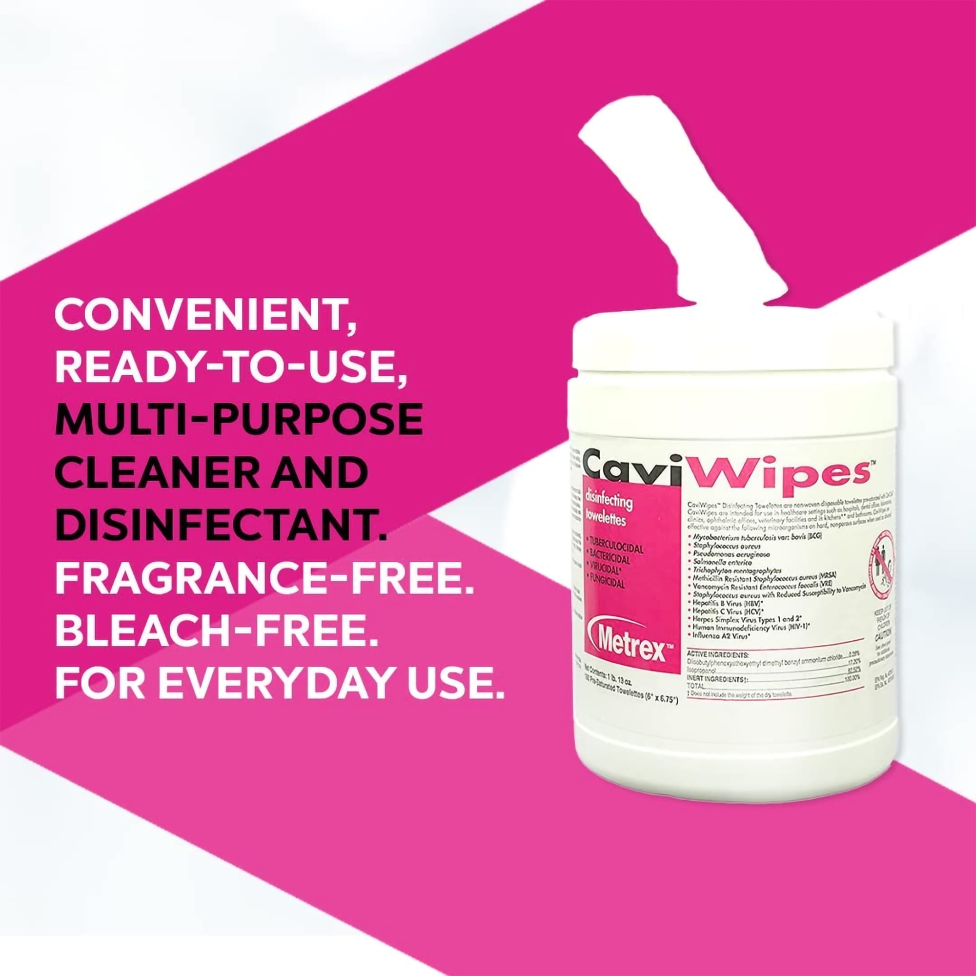 CaviWipes Surface Disinfectant Wipe Canister Alcohol Scent 1920 Ct 13-1100