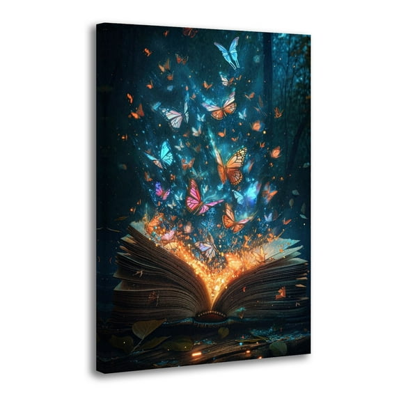 Its Pages Filled with Glowing Butterflies Posters Art Print Wall Photo Paint Poster Hanging Picture Family Bedroom Decor Gift 12x18inch(30x45cm)