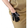 thumbnail image 4 of Black Super Long Leather Gloves for Women Faux Patent PU Sexy Opera Glossy Pair Finger Gloves Cosplay Matching, 4 of 5
