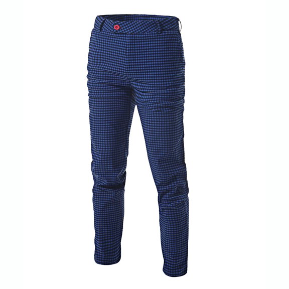 Gamivast Checkered Chino Pants for Men Slim Fit Stretch Plaid Trousers Casual Dress Pants for Men Business Office Work Bottoms Flat Front Classic Everyday Fashion Wear