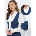 thumbnail image 2 of Chaleco de mezclilla Allegra K sin mangas espalda cruzada mujer Azul Medio XS, 2 of 4