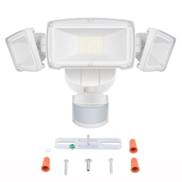 3Head LED Security Light 42W Motion Sensor Lights Outdoor Adjustable Flood Lights IP65 Waterproof ,High Bright
