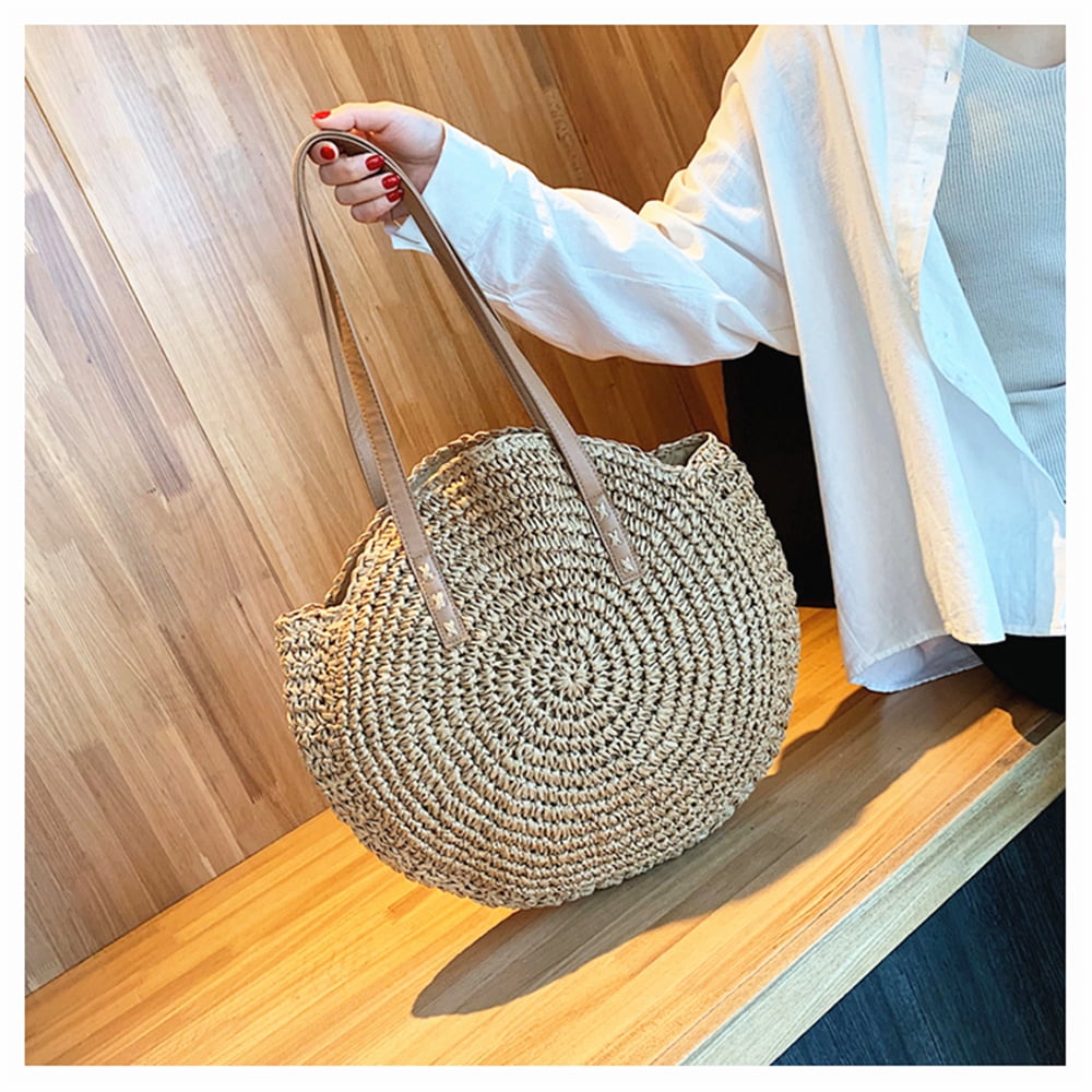 31x25CM Thailand Straw Bag Rattan Straw Bag Handbag Retro Vacation Women  Handbag Shoulder Bag Mail Original Bag a6108