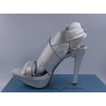 thumbnail image 1 of Lauren Jones Janice Stiletto Heels Sandals Women 8.5 M White Satin Open Toe +$, 1 of 2