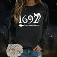 thumbnail image 2 of Womens Halloween Crewneck Sweatshirts Fall 1692 Ghost Printed Long Sleeve Pullover Tops Fashion Casual Relaxed Fit Blouses Z004-Black XXL, 2 of 5