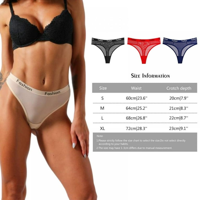 3 Pack Women Underwear Seamless Thongs Low Rise Letter Panties Breathable  Soft Thongs