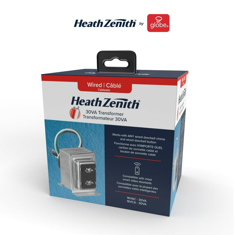 Heath Zenith 16VAC/30VA Lock Nut Wired Transformer Compatible with