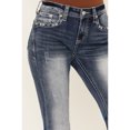 thumbnail image 4 of Grace In La Women's In Medium Wash Cross Embroidered Mid Rise Bootcut Stretch Medium Wash 28W x 32L, 4 of 4