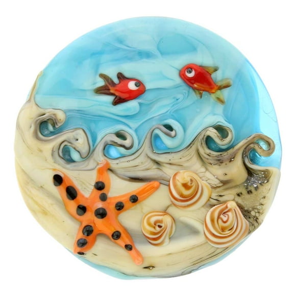 GlassOfVenice Murano Glass Ocean Life Round Pendant