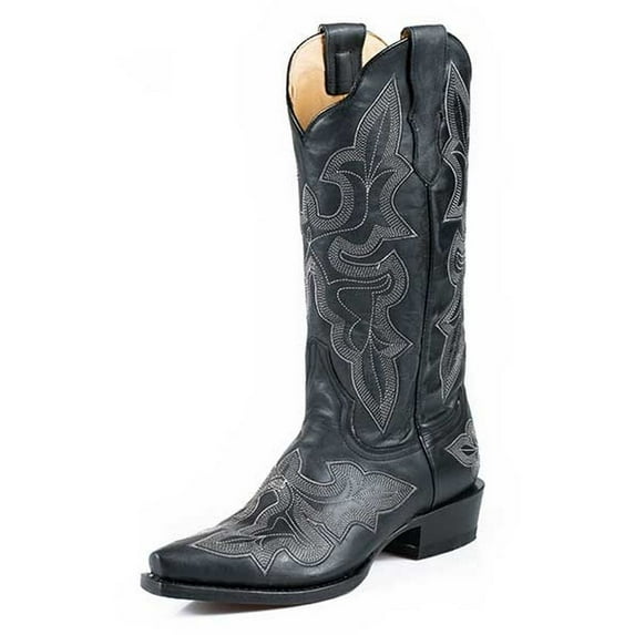Stetson Western Boots Womens Embroider Black 12-021-6105-0931 BL