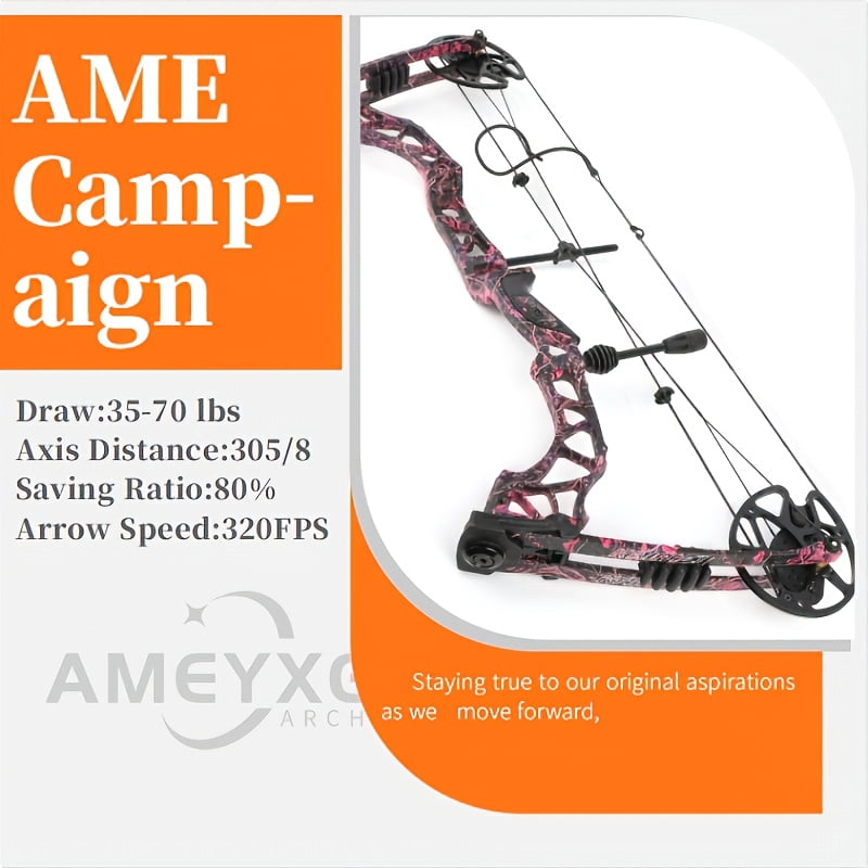 Kamei Qin 35-70 lbs Adjustable Compound Bow Set, Outdoor Archery Adult Compound Bow Right-Handed