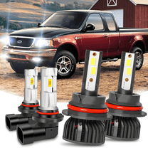 For Ford F150 1999-2003 Combo 9007 LED Headlight 9006 Fog Light Bulbs Kit Pack of 4
