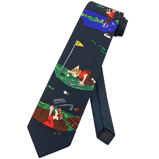 True Affair Golf NeckTie Golfer in Action on Golf Course Mens Neck