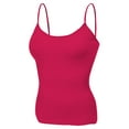 thumbnail image 3 of Essential Basic Women Layering Short Cami Adjustable Strap Tank Top - 3Pack - Bk, Fuschia, Kh, M, 3 of 5