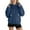 Navy, variant on EchfiProm Women Sweatshirt Hooded Pullover Hot Pink Solid Color Loose Long Sleeve Fanshion Hoodie with Pocket