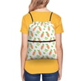thumbnail image 4 of Sigee Vegan Fruit Carrot for Drawstring Zipper Backpack ,Waterproof, Durable, Lightweight Gym Bag for Sports, 4 of 5