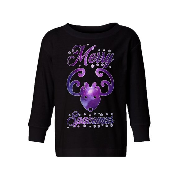 Awkward Styles Xmas Long Sleeve Shirt for Girls Boys Toddler Merry Spacemas Christmas Shirt
