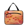 thumbnail image 2 of Travel Hanging Toiletry Bag with 4 Zipped Compartments Waterproof Makeup Accessories Spacious Cosmetic Bag Red Maple Leaves in Autumn Large, 2 of 9