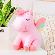 Lazada Unicorn Stuffed Animal Plush with Rainbow Wings Pink 12 Inches